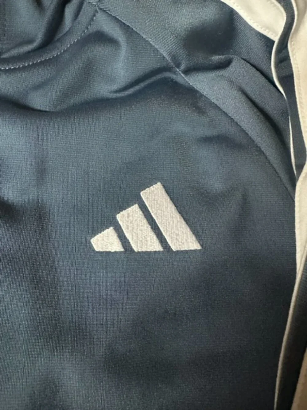 Adidas Youth Iconic Tricot Jacket With Hoodie - Dark Gray Size Large ( 14-16 )